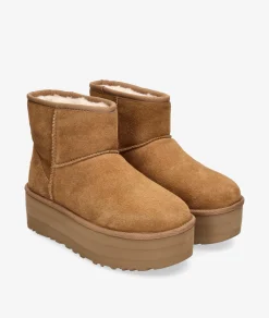 Mujer UGG Botas|Botines*Botines CLASSIC MINI PLATFORM en cuero