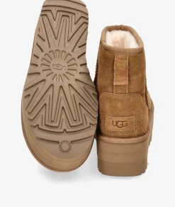 Mujer UGG Botas|Botines*Botines CLASSIC MINI PLATFORM en cuero