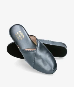 Mujer pabloochoa.shoes Zapatillas De Casa*Chinela KOSMA 6558 en jeans metalizado