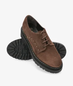 Mujer Kénnebec Bluchers Y Zapatos Con Cordones*DOBLE PISO 684 TACHITAS en serraje