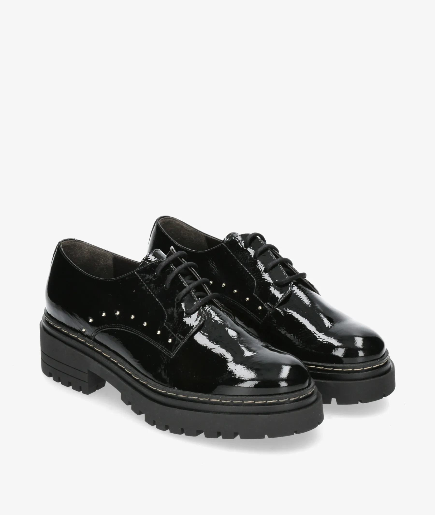 Mujer Kénnebec Bluchers Y Zapatos Con Cordones*DOBLE PISO 684 TACHITAS en charol