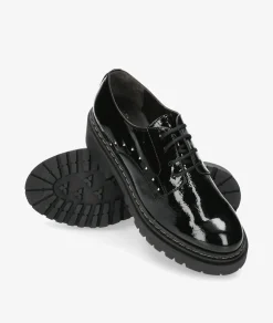 Mujer Kénnebec Bluchers Y Zapatos Con Cordones*DOBLE PISO 684 TACHITAS en charol