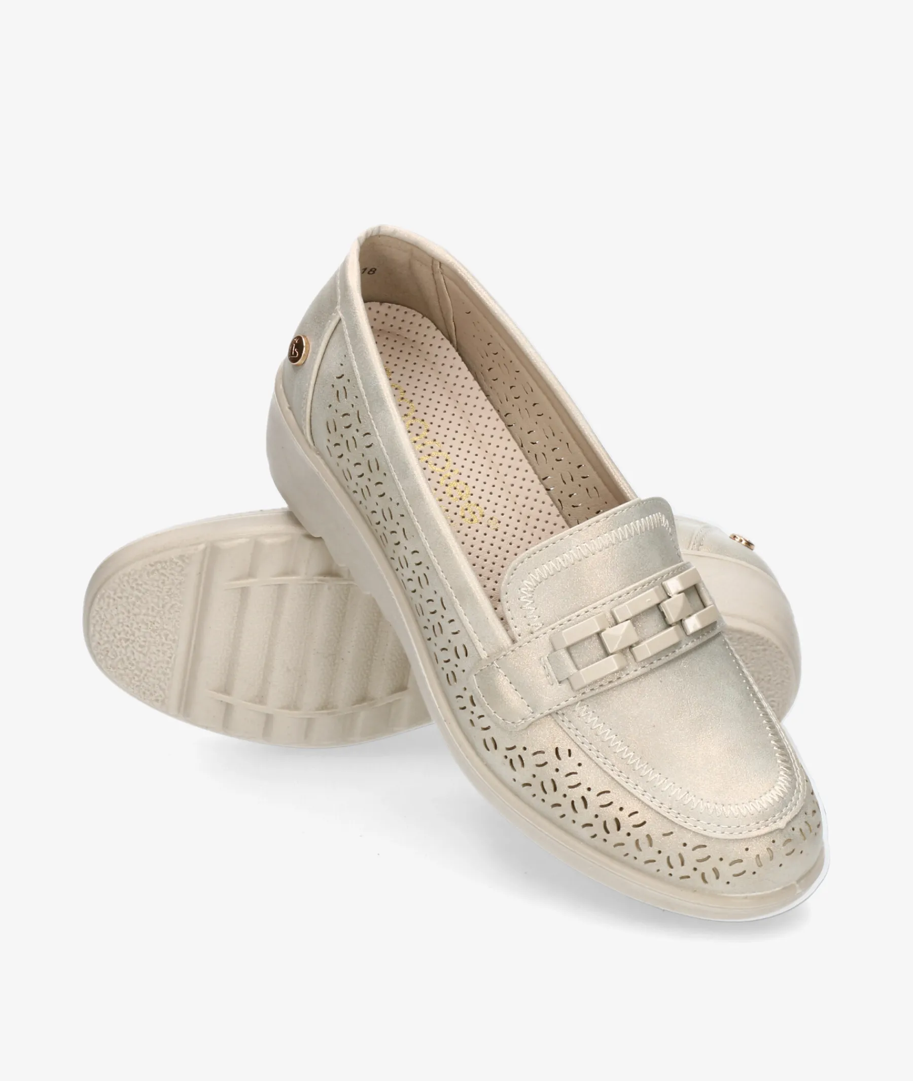 Mujer Amarpies Zapatos Confort|Mocasines*Mocasines 30118 en platino