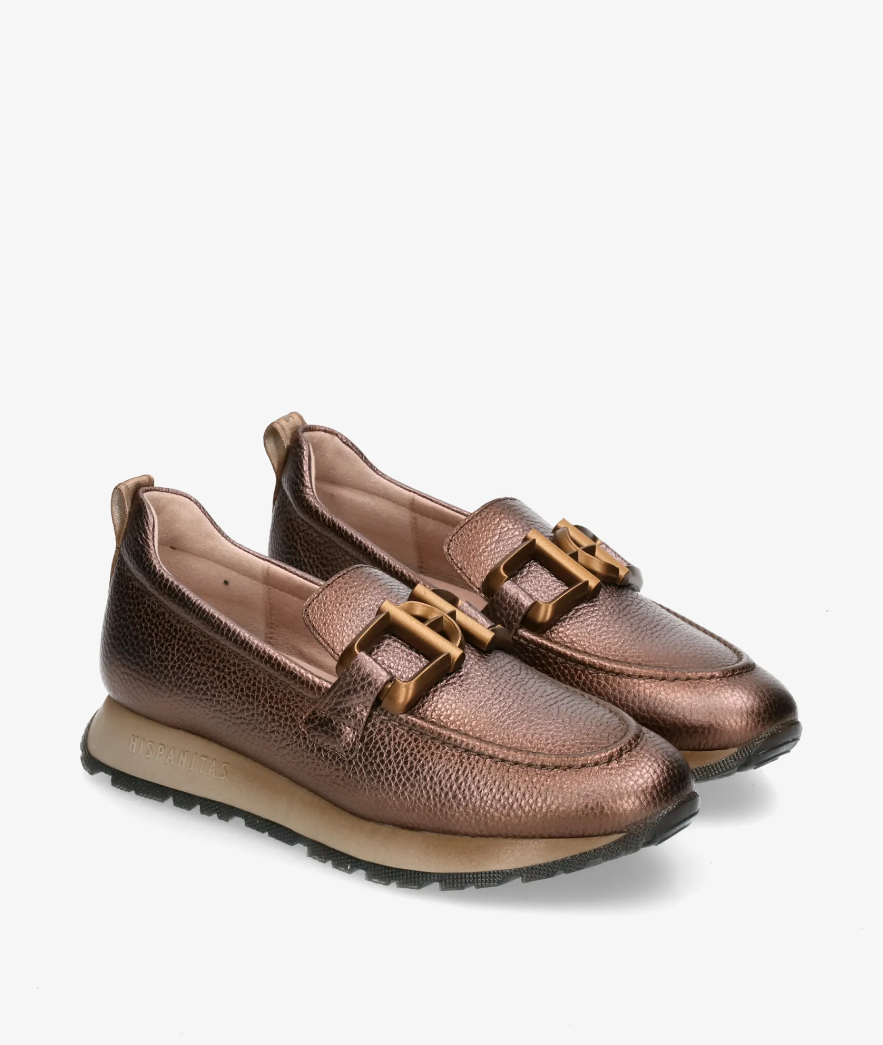 Mujer Hispanitas Mocasines*Mocasines HI254386 en taupe metalizado