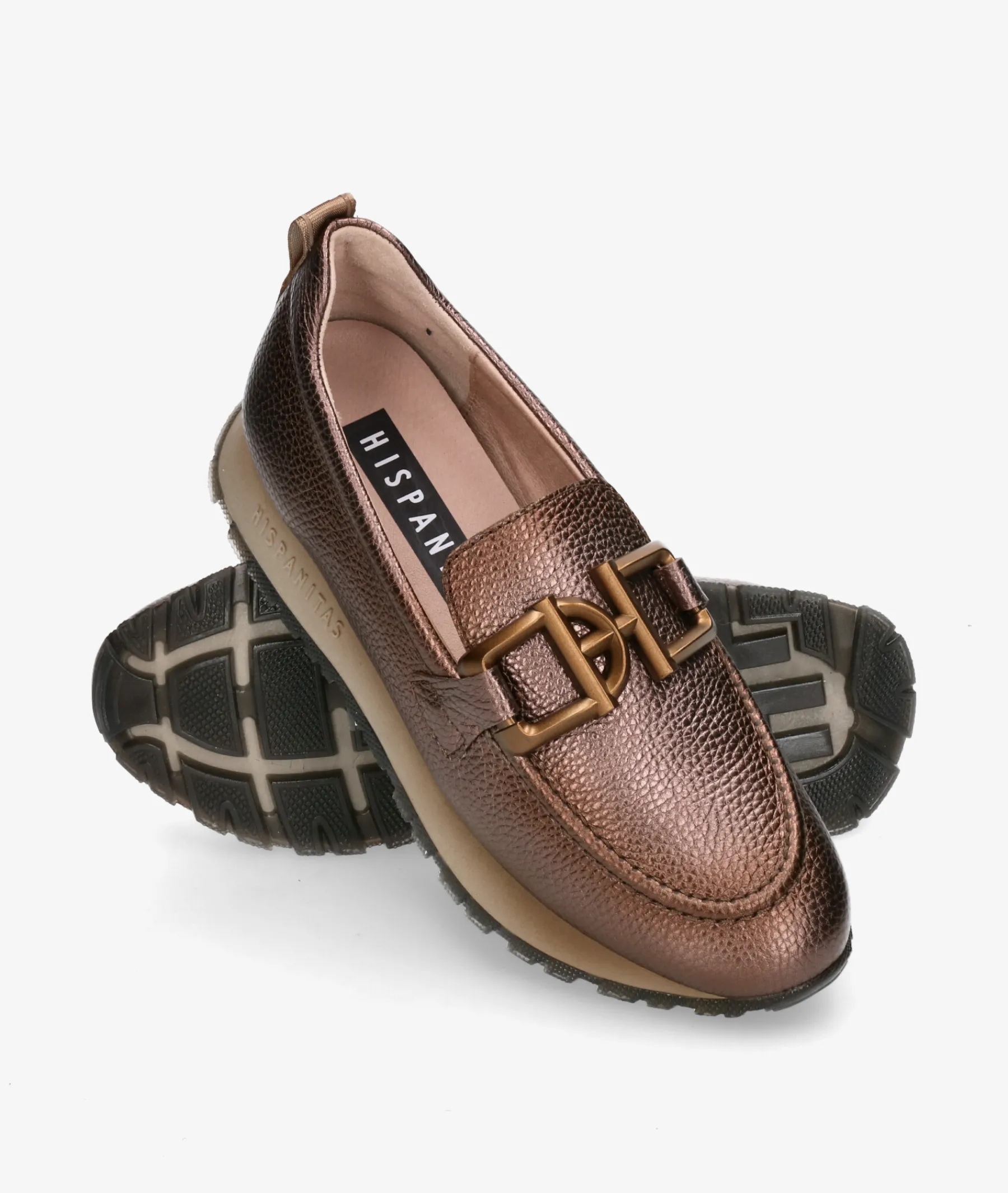 Mujer Hispanitas Mocasines*Mocasines HI254386 en taupe metalizado