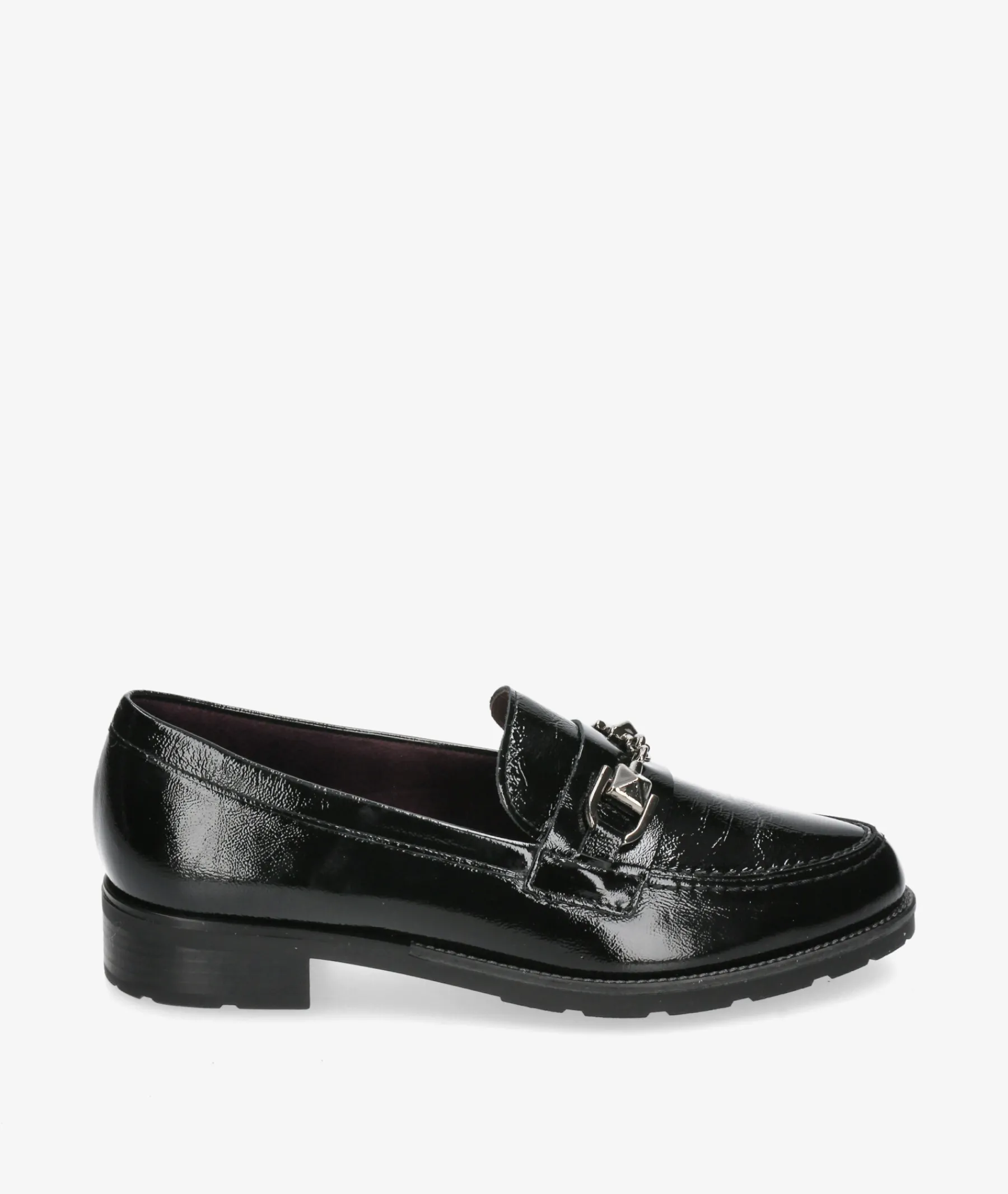 Mujer Pitillos Mocasines*Mocasines 10180 en charol negro
