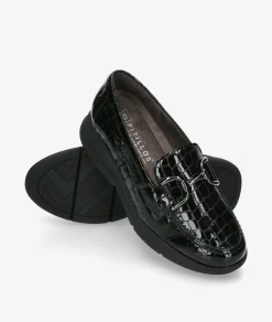 Mujer Pitillos Mocasines*Mocasines 10750 en coco negro