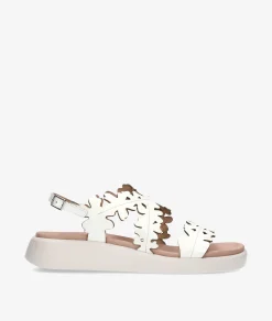 Mujer Wonders Sandalias*Sandalias C-6551 en charol blanco