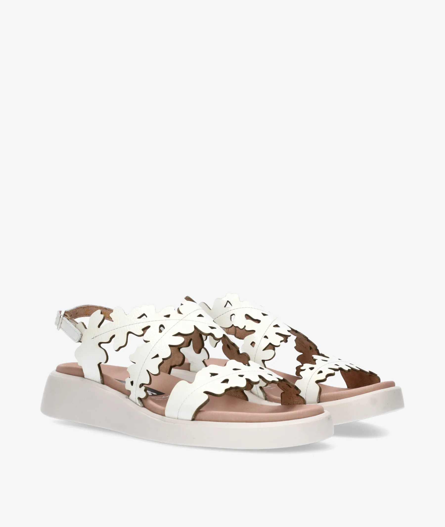 Mujer Wonders Sandalias*Sandalias C-6551 en charol blanco