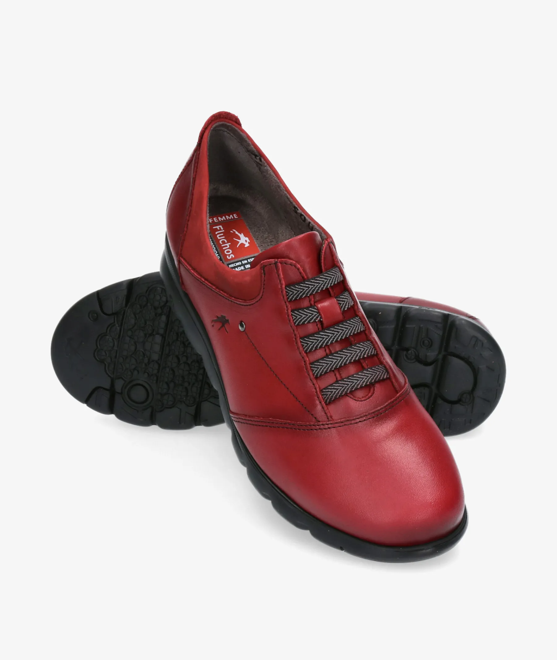 Mujer Fluchos Bluchers Y Zapatos Con Cordones*Zapatos confort F0354 en cereza