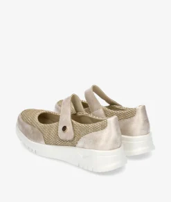 Mujer Pitillos Merceditas*Zapatos confort 20302 en oro