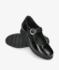 Mujer Valeria´s Zapatos Confort|Merceditas*Zapatos confort 1522 en charol negro