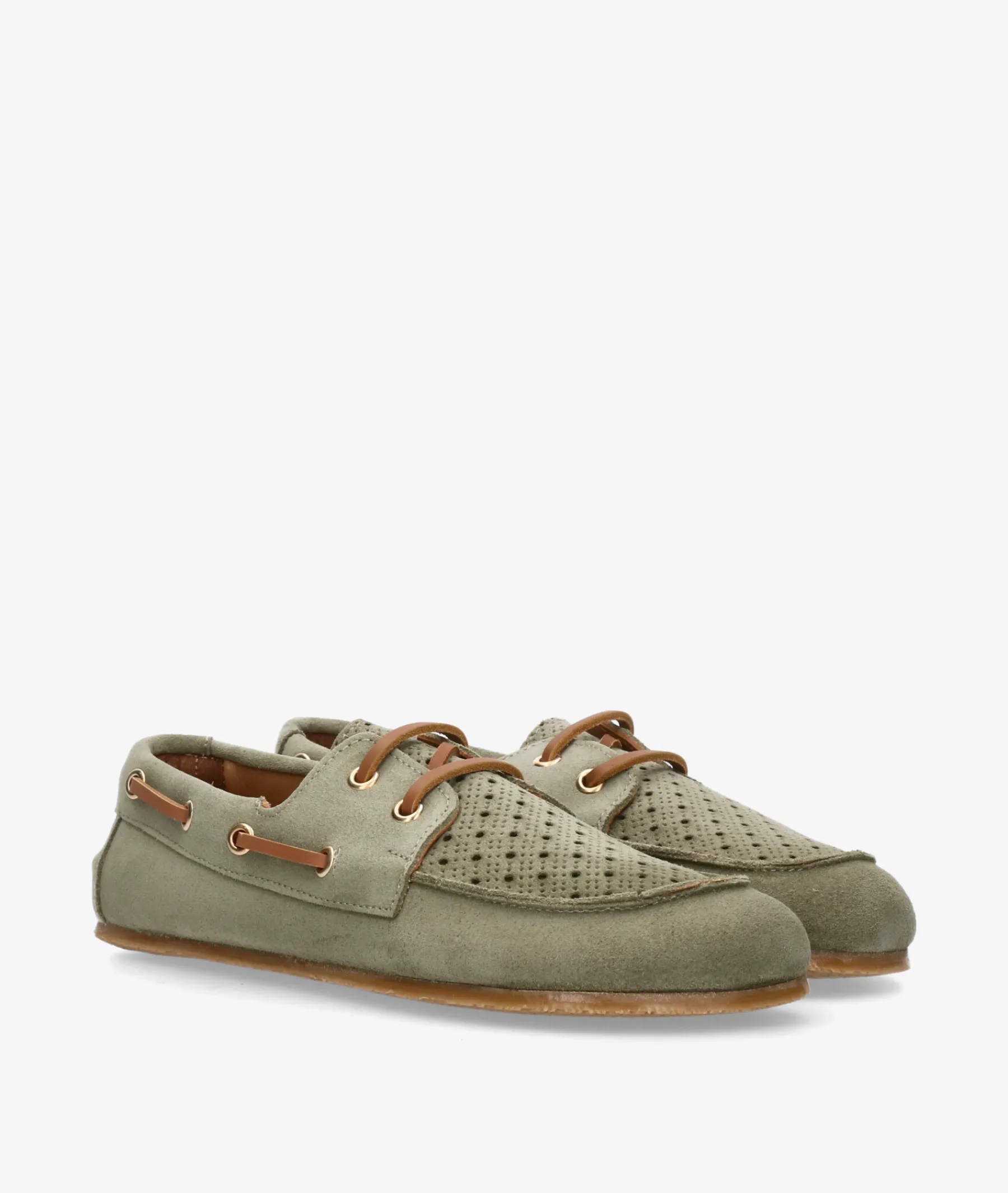 Mujer Mustang Náuticos Mujer*Zapatos 56365 en serraje kaki