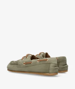 Mujer Mustang Náuticos Mujer*Zapatos 56365 en serraje kaki