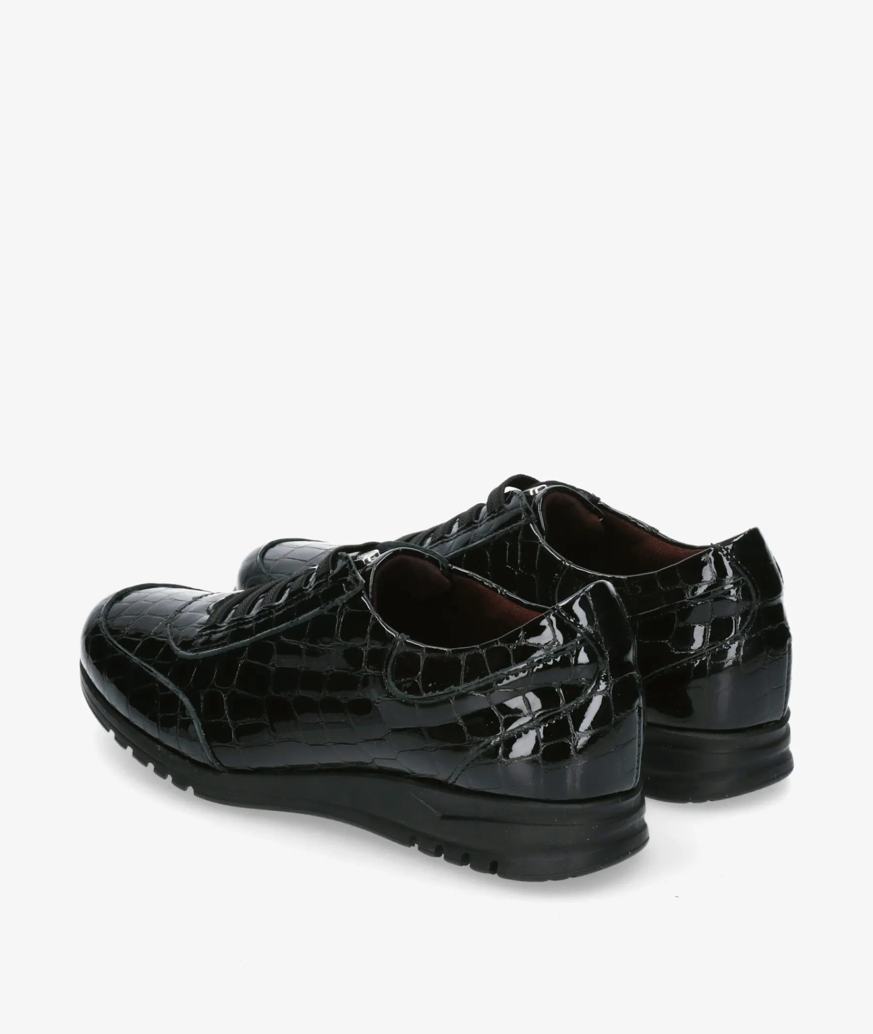 Mujer Blanco y negro Bluchers Y Zapatos Con Cordones*Zapatos planos 20202 en charol negro