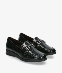 Mujer Blanco y negro Mocasines*Zapatos planos 20201 en charol negro